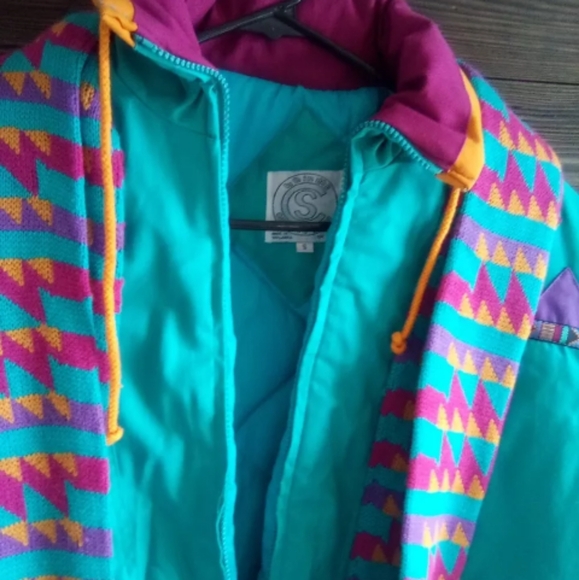Nwt Be In The Current Seen Retro Vintage S Bomber jacket 90s Style With Matching - Picture 2 of 4
